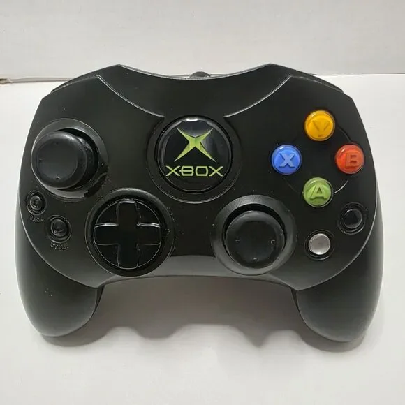 Original Xbox OEM Black S Type Controller Tested Working Microsoft