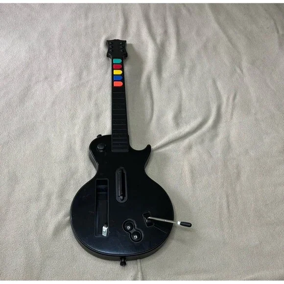Guitar Hero Wireless Gibson Les Paul Black Nintendo Wii Wii-033 Tested & Working