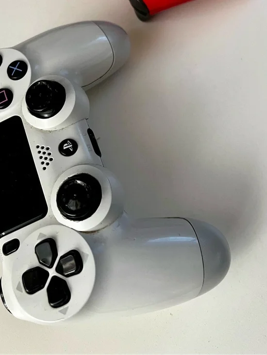 Sony White PlayStation DualShock-Style Controller with Black Buttons