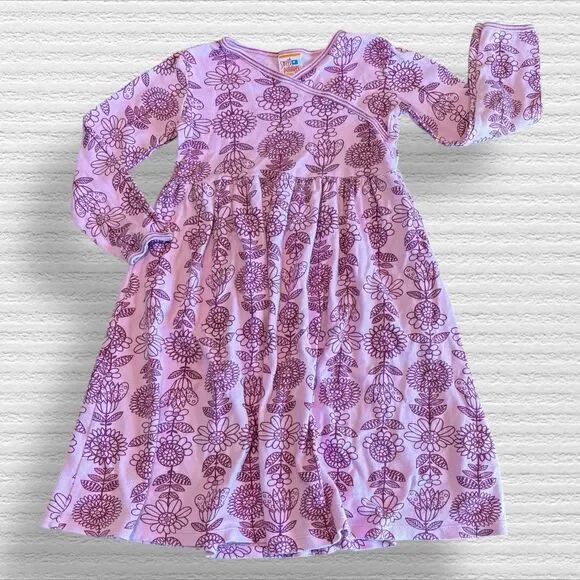 Sweet Potatos Vintage 6x Dress Purple Floral Long Sleeve