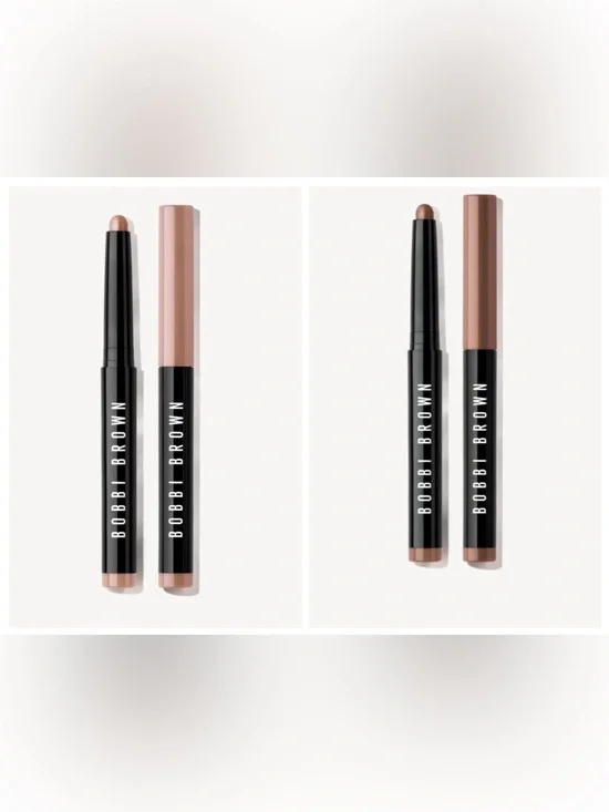 2 Bobbi Brown Full size Long-Wear Cream Eyeshadow Sticks Bronze and Golden Pink