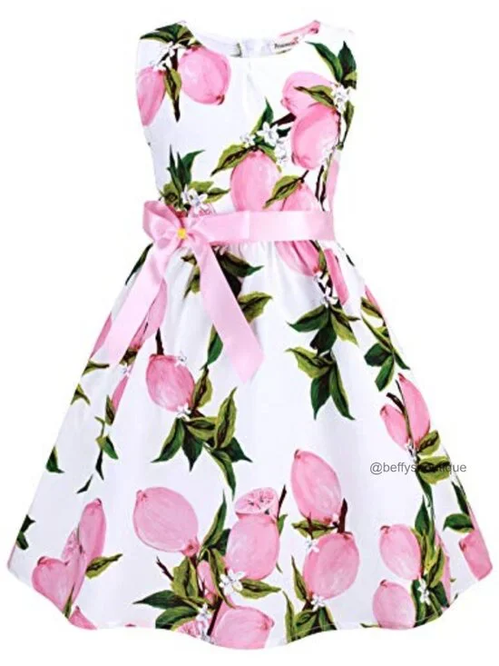 Girls Floral Cotton Peasant Sundress Summer Sleeveless Casual