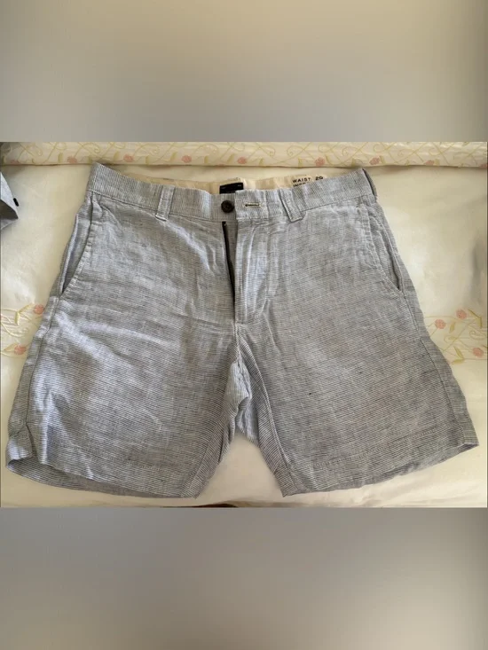 J. Crew Men's Light Gray Pinstripe Flat Front Shorts