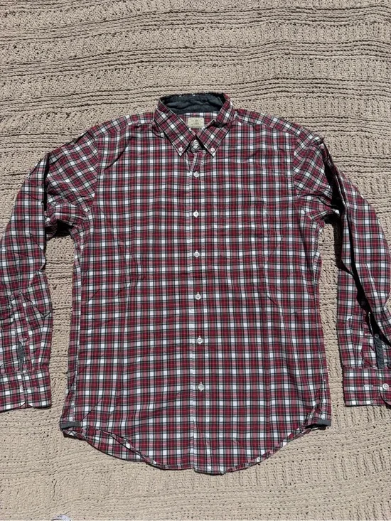 J. Crew Red Plaid Button-Down Shirt