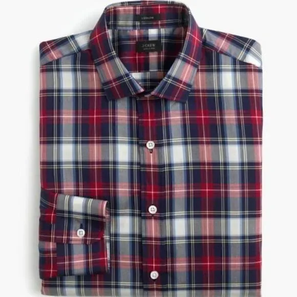 J. Crew Ludlow Plaid Button Down Up Shirt Blue Red Small