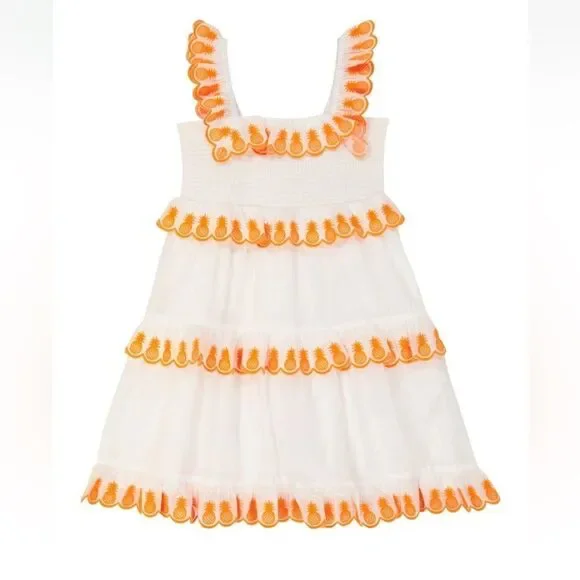 ZIMMERMANN KIDS Tropicana Embroidered Cotton Dress  White Sz 10 NWT