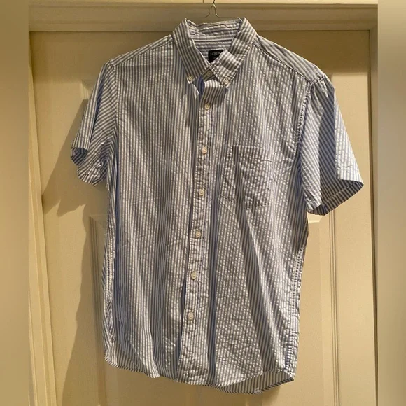 *NEVER WORN* J. Crew Short-Sleeve Striped Shirt | Color: Blue & White | Size: M