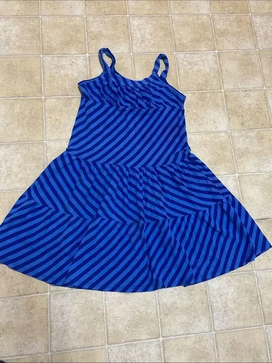 10/$50 Xhilaration 💯% Cotton Blue Striped Tiered Sundress Size L