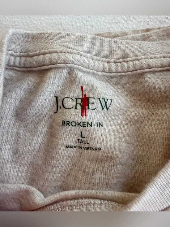 J.Crew Broken-In Heather Oatmeal pocket tee large tall