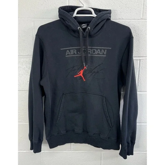 Nike Air JORDAN Bred Flight Men's Pullover Sweatshirt Hoodie Size M / 411234-010