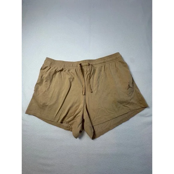 Athleisure Jordan Mens XL Athletic Shorts Tan‎ Embroidered Jumpman Cotton