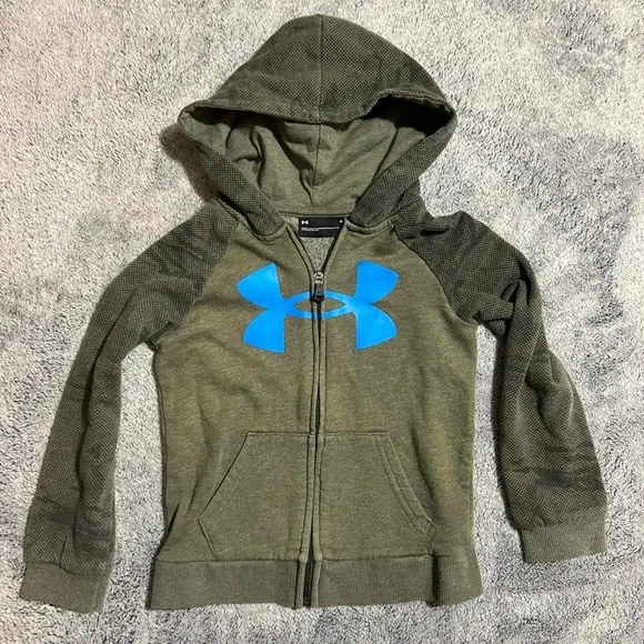 Under Armour green zip up hoodie Size kids S