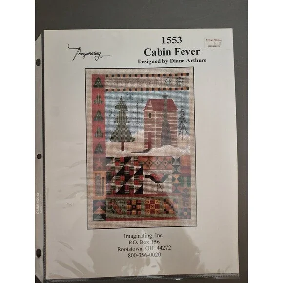 Imaginating CABIN FEVER Cross Stitch Pattern #1553 Diane Arthurs Winter Sampler