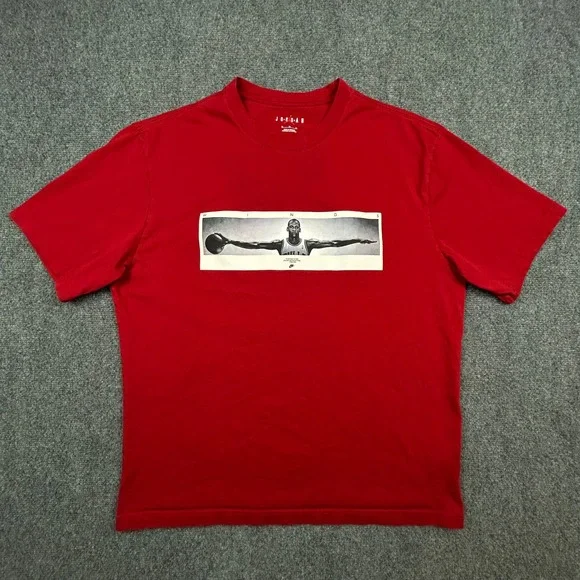 Jordan Wings Graphic T-Shirt Mens XL Red IF5617-687 Cotton Short Sleeve Athletic