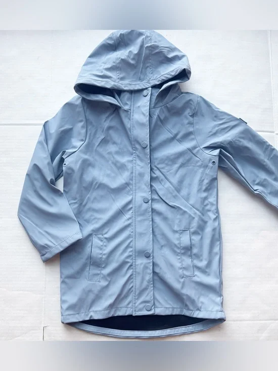 Hunter New Boys Water Resistant Long Hooded Rain Jacket Size 10Y NWT