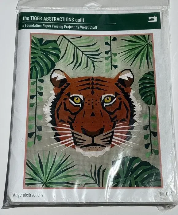 The Tiger Abstractions Quilt Kit By Violet Craft Quilt Kit open bag but not used