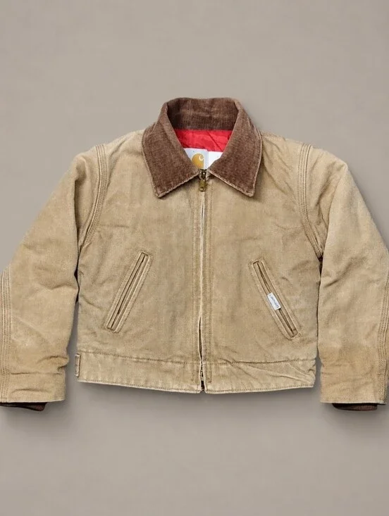 Vintage 1993 Carhartt JQ506 Youth 6 Detroit Jacket USA Brown Duck Workwear