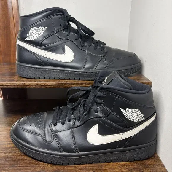 Size 9 - Men's Air Jordan 1 Mid Yin Yang Black White 2018 554724-049