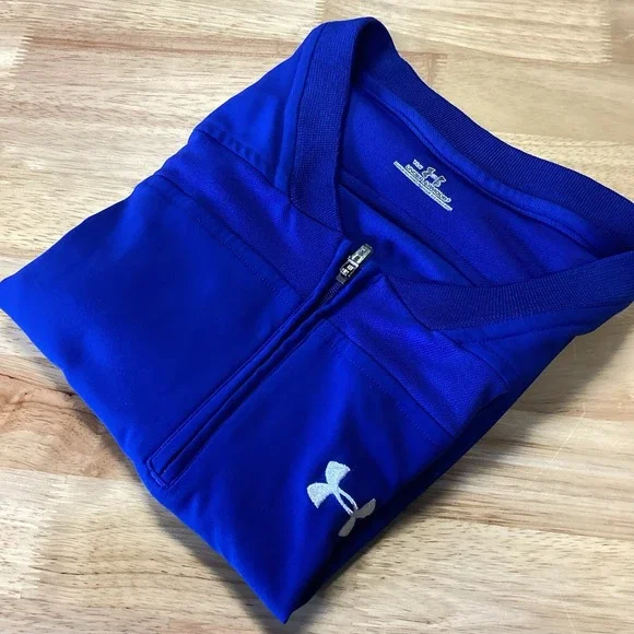 EUC Boys Under Armour‎ 1/4 Zip Short Sleeved Cage Jacket- Royal- Youth Large