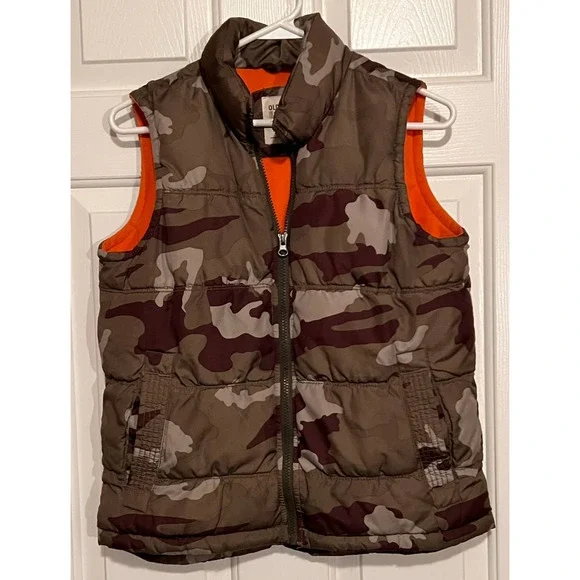 Old Navy Camo Puffer Vest Well Insulated Size M - 8‎