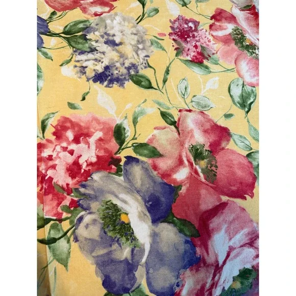 Vintage Floral Yellow Fabric flower design 53