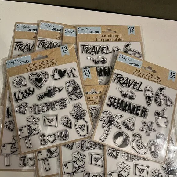 Clear Stamps - Love & Summer Travel‎ Themes (10 packs/5 of each) (NEW)
