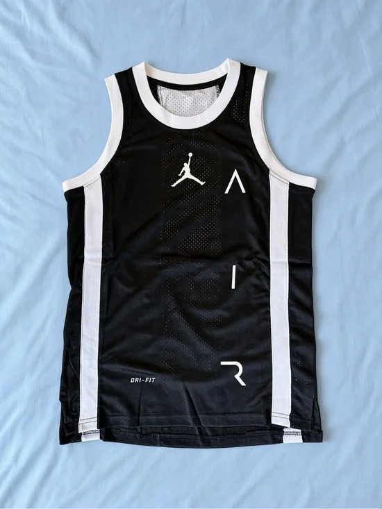 Jordan Black and White Air Basketball Jersey Tank