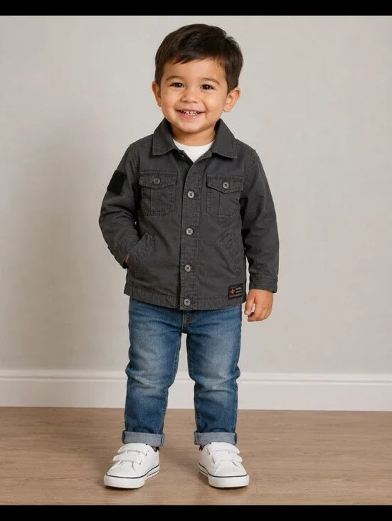 WENDY BELLISSIMO Kids Lightweight Shirt Jacket 24M