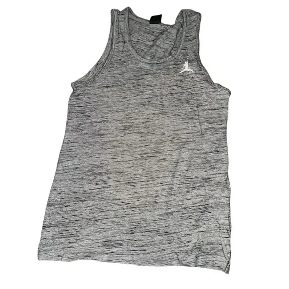 Jordan Men's Sleeveless Tank Top Gray M Gym Training Air Jordan Logo