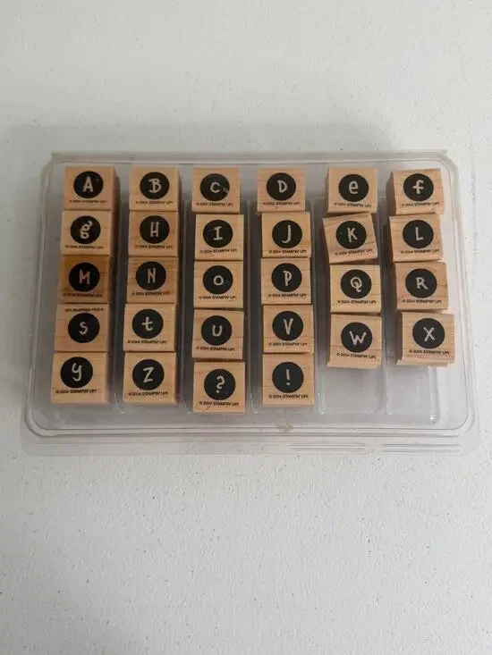 Stamping’ up wooden alphabet letter stamps set 28 pieces