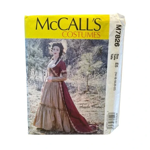 McCall's M7826 Costume Gown Dress Angela Clayton E5 (14-22) Historical
