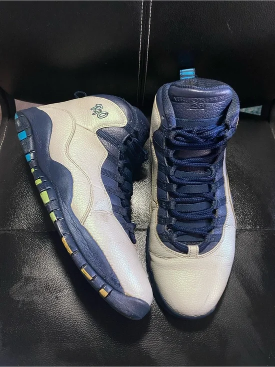 Air Jordan 10 Retro ‘Rio Navy and White Basketball Sneakers Size 11