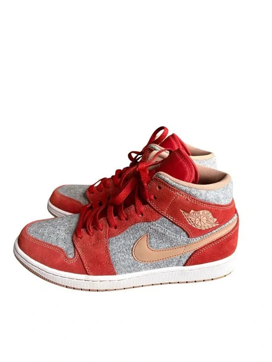 Air Jordan 1 Mid SE Denim Red DM4352-600 Men's  size 9.5