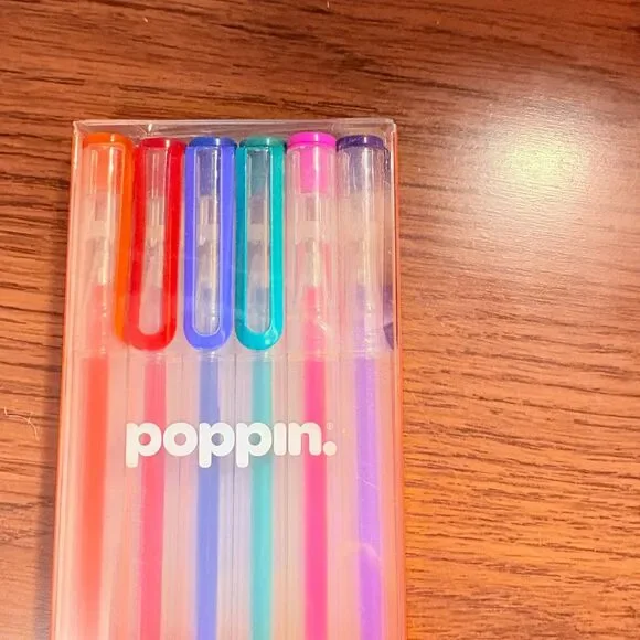 Poppin 6 Gel Link Pens New Opened Box Tested Multi Color
