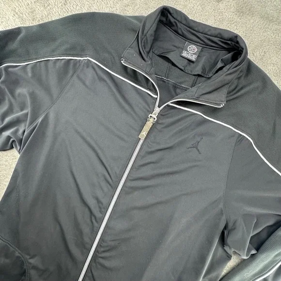 Jordan Track Jacket Full Zip Black White Trim Athletic Mens XL‎