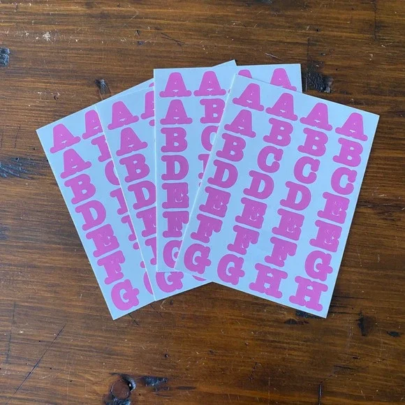 Creative Memories Pink Alphabet Letter Stickers 4 Sheets Scrapbooking Crafting
