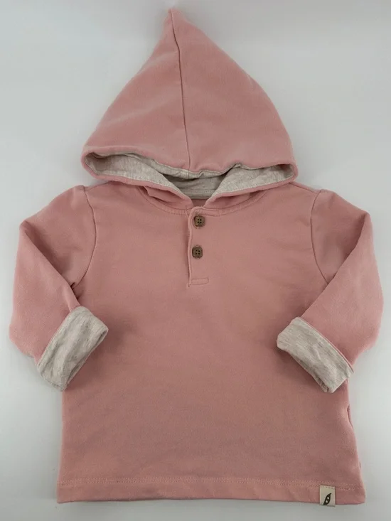 Easy‎ Peasy Baby Hoodie 6-9 Months Organic Cotton Cozy Pull Over Rose Pink