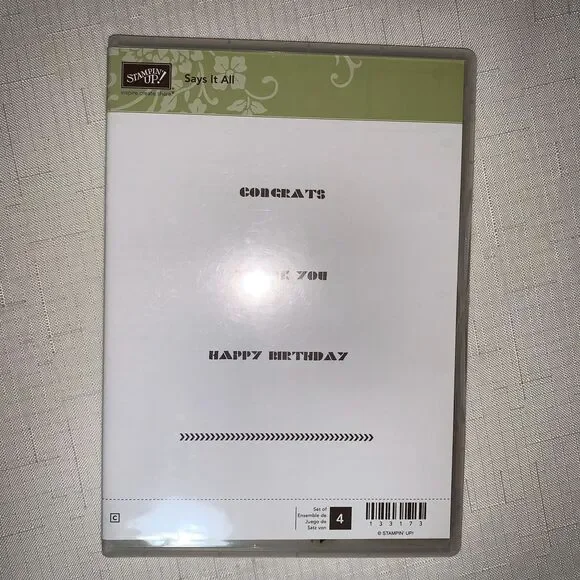 Stampin Up! Says It All Cling Set Happy Birthday Thank You Congrats Party Craft