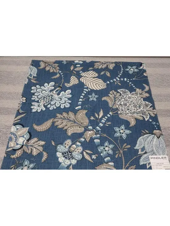 Pindler Linen Designer Fabric INDIAN OCEAN BLUE SAND Rayon Sampler 23 x 23 in