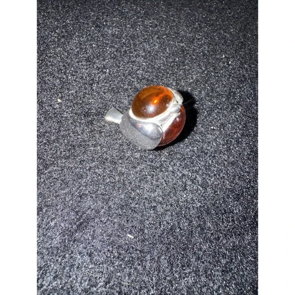 CHRISTOFLE FRANCE SILVER PLATED AMBER CRYSTAL BIRD Figurine Paperweight Rare!