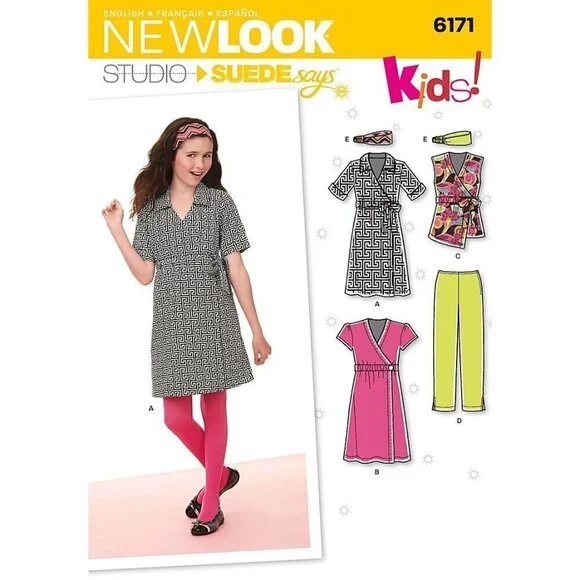 New Look Sewing Pattern 6171 Dress‎ Shirt Pants Headband Size 8-16