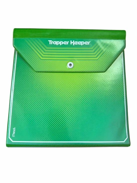 VTG ‘13 Trapper Keeper Green Accordion Document Organizer