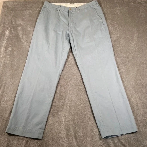 Polo Ralph Lauren Chino Pant Mens 34x39 Light Blue Classic Fit Flat Front Preppy