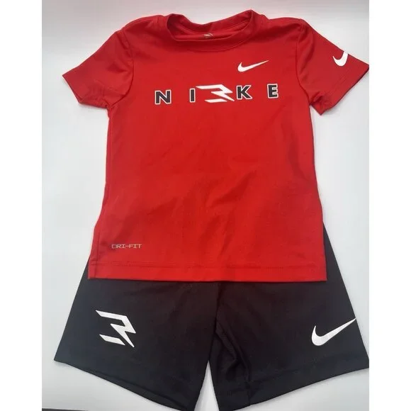 NIKE Short Set Boys‎ Size XS 4 Red Black