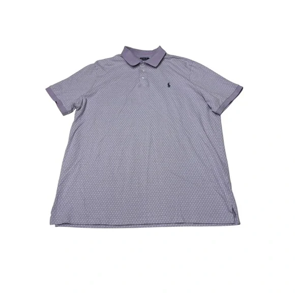 Polo Ralph Lauren Mens XL Purple Golf Club Print Stretch Mesh Polo Shirt