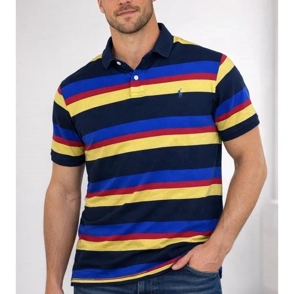 Vintage 90's Y2K Polo Ralph Lauren Polo Men's M-L Rainbow Striped Pride Shirt