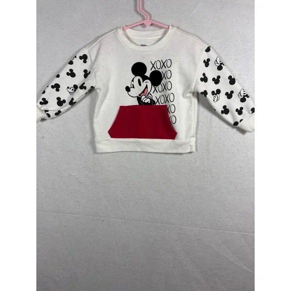 Disney Junior Mickey Mouse Toddler Sweatshirt 2T White &‎ Red