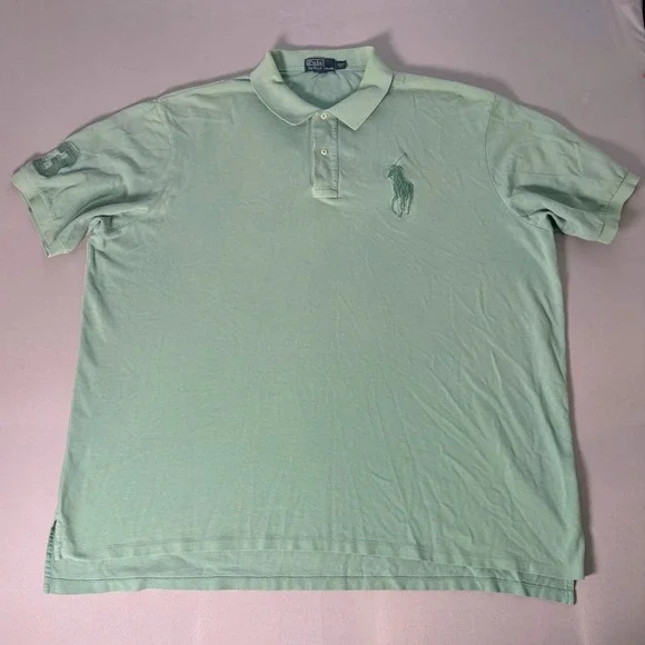 Polo Ralph Lauren Big Pony Polo Shirt Mens 4XLT Tall Mint Green Cotton Pique