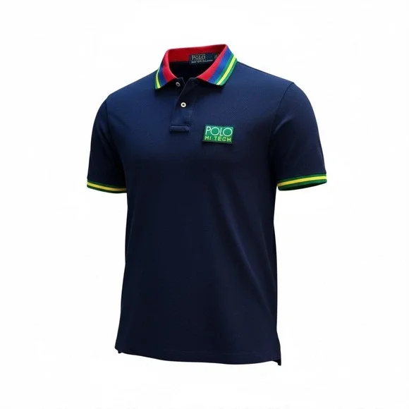 Polo Ralph Lauren Men's Classic Fit Navy‎ Hi Tech Short Sleeve Polo Shirt Size M