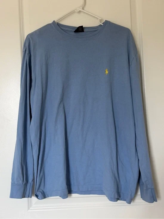 Polo by Ralph Lauren Light Blue Long-Sleeve Tee with Yellow Pony